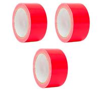 Tradineur - Pack de 3 rollos de cinta americana, fuerte adherencia, universal, resistente, impermeable, corte fácil, reparar, sellar, reforzar, fijar, multiusos, bricolaje (Rojo - 48 mm x 18,3 m)