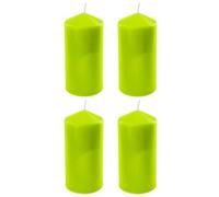 Tradineur - Pack de 4 velas bloque con aroma a hierba de limón, velón taco de cera perfumada, larga duración: 36 horas, aromaterapia, decoración del hogar (Lemongrass, 11,8 x 5,6 cm)