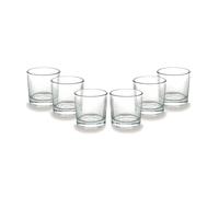 Tradineur - Pack de 6 vasos de chupito modelo "CoK" - Fabricado en cristal - Ideal para Servir licores, celebraciones, fiestas (Ø 5 x 4,5 cm, 4,8 cl) White