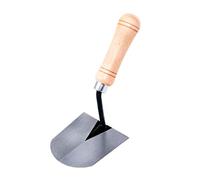 Tradineur - Paleta de albañil modelo solador con punta redonda, mango de madera barnizado, paleta redondeada, albañilería, bricolaje, 12 cm