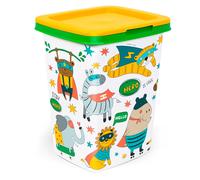 Tradineur - Papelera con diseños Infantiles con tapa - Fabricado en Plástico - Capacidad de 15 Litros - 47 x 28,7 x 26 cm - Diseño Aleatorio Multicolor