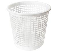 Tradineur - Papelera de plástico con rejilla, cubo para basura, oficina, despacho, estudio, ligera y resistente (Blanco - 25,5 x 27 cm) White