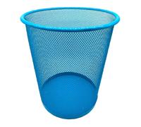 Tradineur - Papelera de rejilla - Fabricado en Metal - Ideal para Oficinas, Habitaciones y Aulas - Ø 26 x 25 cm - Color Azul Blue