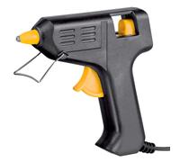 Tradineur - Pistola de silicona caliente 20W, modelo Miniglue Gun, pistola de pegamento, encolar, incluye 2 barras de silicona y cable, bricolaje, manualidades, artesanía, reparaciones Black