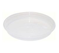 Tradineur - Plato de plástico transparente para maceta, bandeja, platillo redondo para tiesto de interior, exterior, jardín, terraza o balcón, Ø 23,5 cm White