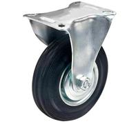 Tradineur - Rueda fija para muebles, goma y hierro, incluye placa de montaje, rueda de transporte para cargas pesadas, industrial, peso máx. 50 kg, Ø 75 mm