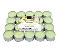 Tradineur - Set de 20 velas de té con aroma, tealights perfumadas, tiempo de combustión: 4,5 horas, decoración del hogar (Jazmín, 3,7 x 1,6 cm) Multicolor