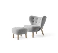 &Tradition Butaca Little Petra VB1 incl. puf ATD1 Roble aceitado blanco-Hallingdal