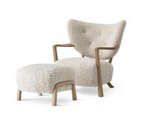 &Tradition Butaca Lounge Wulff Lounge Chair ATD2 incl. puf ATD3 roble aceitado-Moonlight