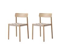 &Tradition Silla Betty TK1. Roble-natural asiento trenzado en lino. pack de 2