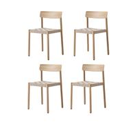 &Tradition Silla Betty TK1. Roble-natural asiento trenzado en lino. pack de 4