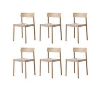 &Tradition Silla Betty TK1. Roble-natural asiento trenzado en lino. pack de 6