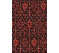 Traditional Palestinian Embroidery Notebook: Folk Cross Stitch Pattern Journal with Red and Black Heritage Textile Design