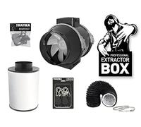 TRAFIKA KIT EXTRACTOR CULTIVO 150mm/690m3h FILTRO CARBÓN + EXTRACTOR DE AIRE TT 150 (2 velocidades) + 5M COMBIDUCT + LIGHTHANGERS + POLEAS/KIT EXTRACCIÓN CULTIVO