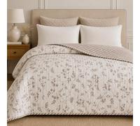 TRAMAS+ Colcha Bouti Estampada para Cama, Cubrecamas Ligero de Primavera y Verano - Cama de 90 (180x270) - Alpaca Verde