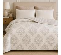 TRAMAS+ Colcha Bouti Estampada para Cama, Cubrecamas Ligero de Primavera y Verano - Cama de 90 (180x270) - Kabash Gris Claro