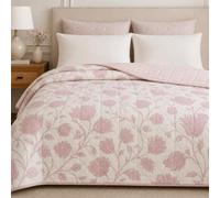 TRAMAS+ Colcha Bouti Estampada para Cama, Cubrecamas Ligero de Primavera y Verano - Cama de 90 (180x270) - Sinay Rosa Keike