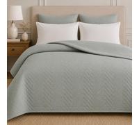 TRAMAS+ Colcha Bouti Lisa para Cama, Cubrecamas Ligero de Primavera y Verano, Modelo Hungría - Cama de 105 (220x270) - Verde Keike