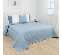 TRAMAS+ Colcha Bouti Lisa para Cama de Primavera y Verano, Cubrecamas de Colores Lisos para Habitación Moderna y Juvenil Indigo blue Bed 135-150cm