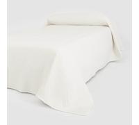 TRAMAS+ Colcha Bouti para Cama, Cubrecamas Ligero de Primavera y Verano, Colores Lisos y Estampados Decorativos Hungary white natural Bed 90cm