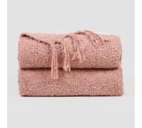 TRAMAS+ Manta Plaid Nudos Sofá y Cama - Confort y Elegancia en tu Hogar (120x190cm) - Rosa
