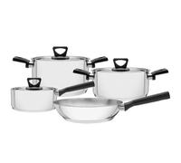 Tramontina Batería de Cocina Brava Baquelite de Acero Inoxidable con Fondo Triple 4 piezas