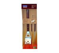 Tramontina CHURRASCO - Utensilios para barbacoa, mango de madera FSC, acero inoxidable (2 unidades)