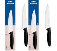Tramontina Cuchillo Chef en Acero Inoxidable y Mango de Polipropileno Plenus 18 cm (Paquete de 2)