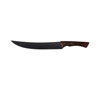 Tramontina - Cuchillo para Carne Churrasco Black, en Acero Inoxidable Oscurecido, de Carnicero para Cortes Grandes, Mango de Madera de 10", con Remaches, Color Negro, Tamaño de 38.5 cm