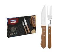Tramontina Juego de Cubiertos para Carne Dynamic Acero Inoxidable Mangos de Madera Natural 12 piezas