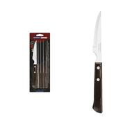 Tramontina Juego de cuchillos chuleteros 6 piezas – acero inoxidable, mangos Polywood castaño