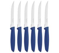 Tramontina Juego de Cuchillos Dentados para Carne y Mangos de Polipropileno Color Azul Plenus 6 unidades