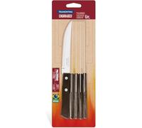 Tramontina Juego de Cuchillos para Carne/BBQ en Acero Inoxidable y Mangos de Madera Tratada Polywood Castaño 6 piezas