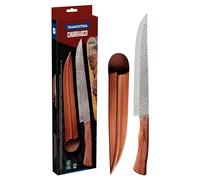 Tramontina NÔMADE - Cuchillo de carne (hoja de 25 cm, estuche de piel, acero inoxidable)