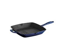 Tramontina Sartén Parrilla de Hierro Fundido Esmaltado con Mango Azul Bestow 27 cm 2,3L