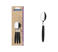 Tramontina Set de 3 cucharas para té Ipanema, acero inoxidable, negro