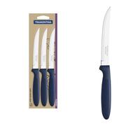 Tramontina Set de 3 Cuchillos para Carne Acero Inoxidable Ipanema Azul Oscuro