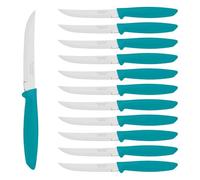 Tramontina Set de Cuchillos Multiuso de Cocina Plenus Turquesa Filo Liso 12 un