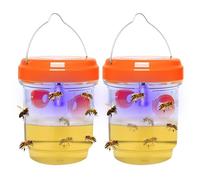 Trampa avispas, 2PCS Trampa Avispas con Luz Solar LED, Trampas AvispasExterior, Trampas de AvispasColgantes Al Aire Libre, Trampaspara Insectos, TrampaMoscas Colgar Jardin Balcón