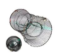 Trampa para cangrejos: jaula de red de plegable portátil, receptor de cebo de múltiples cámaras para camarones, cangrejos y recolección | Equipo de supervivencia ligero Aguas costeras, arrecifes