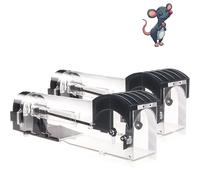Trampa para roedores de plástico reutilizable, segura y firme, recogedor de ratones para el hogar, trampa para ratones autoblocante inteligente para jardín interior y exterior 1Pcs