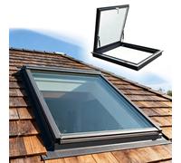 Trampilla de mantenimiento de techo con marco de aluminio, puerta de seguridad con manija tipo interruptor, ventana de techo que se abre for mantenimiento y ventilación del techo.(36x40in/91x101cm)