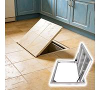 Trampilla de suelo sótano Escotilla Piso Oculta, Piso Interior Puerta Acceso Al Espacio Acceso Abridor Ventosas, Cubierta Puerta Sótano Acero Inoxidable Resistente Intemperie(WxH 23inx35in)
