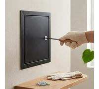 Trampilla Pladur con Cerradura, Puerta de Inspección Metálica para Electricidad y Fontanería，Panel de Acceso de Techo y Pared, para Instalación de Fontanería y Electricidad(Black,600x600 mm)