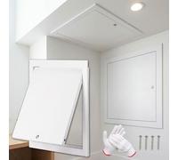 Trampilla Pladur Panel de Acceso de Acero Galvanizado de 15 25 35 40 50 60cm, Puerta de Inspección para Techo y Pared, Placa de Cubierta de Apertura Extraíble para Orificios de Pared(White,450x550 mm)