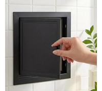Trampilla Pladur Panel de Acceso de Plomería Empotrado para Paneles de Yeso, Puerta de Inspección Metal Trampilla de Inspección de Pared o Techo, Tapa de Inspección con Bisagra(Negro,250x450 mm)