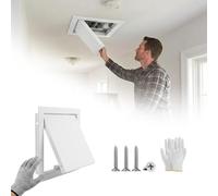 Trampilla Pladur Puerta de Acceso Pared o Techo, Pequeño Panel de Acceso para Trampilla de Revisión de Fontanería, Tapa de Escotilla de Puerta de Inspección de Acero Galvanizado(White,500x550 mm)