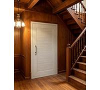 Trampilla Pladur Puerta de Panel de Acceso con Rejilla de Lamas y Tirador Empotrado Integrado, Escotilla de Inspección con Bisagras para Sótano, Panel de Registro(White,20x38in/51x97cm)
