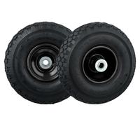 TRANKIELO® - Juego de 2 ruedas para carretilla - Neumáticos para carretilla de mano - Llantas de acero con capacidad de carga de 100 kg