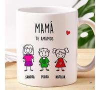 Transparent Gift Taza Personalizada con Muñecos y Texto. Tazas Personalizadas de Cerámica. Regalos Originales para Hombre y Mujer. Regalos Personalizados con Foto. Regalos para Amigas, Pareja, Familia